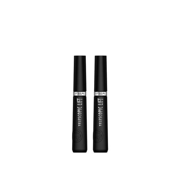 L'Oréal Paris telescopic mascara bundle with starry eye design, featuring two sleek, lengthening mascara tubes.