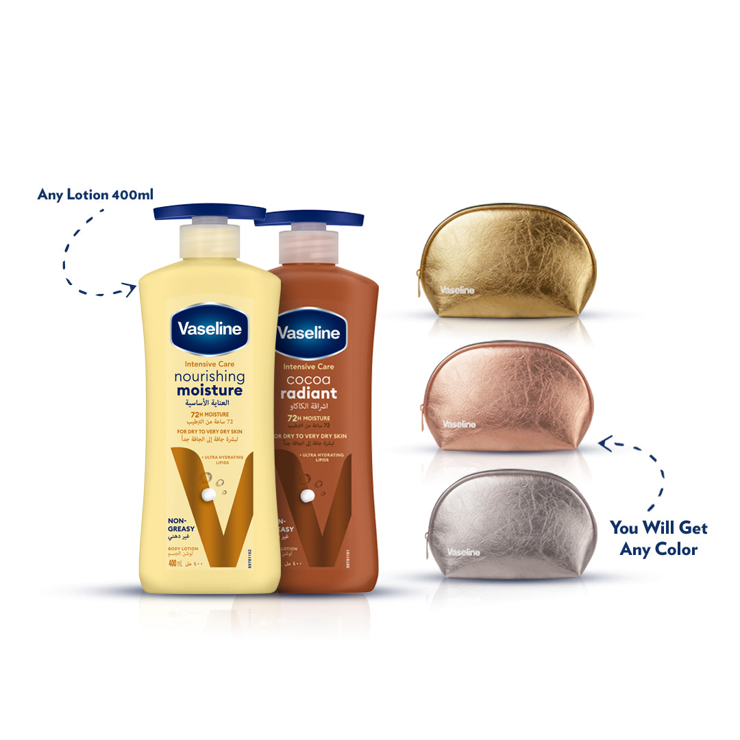Lotion Essential Healing 400 ML + Lotion Coco Radiant Vision 400 ML + Pouch - MazenOnline