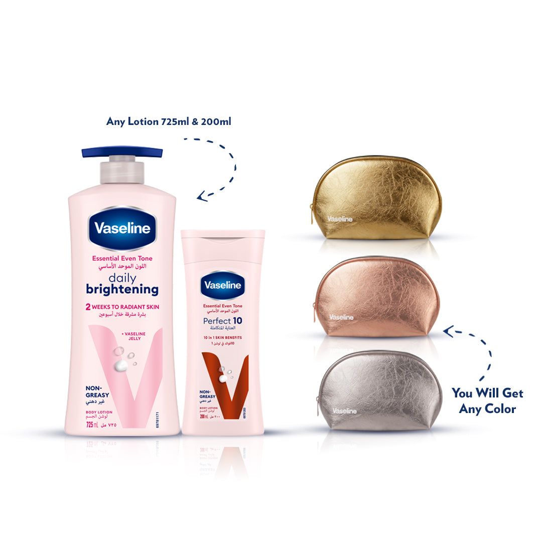 Essential Even Tone SPF 24 Body Lotion UV Lightening 725ML + 200ML + Pouch Gift - MazenOnline