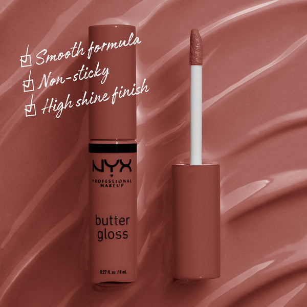 NYX Professional Makeup - Butter Gloss, Non-Sticky Lip Gloss, Buttery Soft, Silky Smooth And Creamy, Sheer To Medium Coverage | MazenOnline