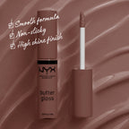 NYX Professional Makeup - Butter Gloss, Non-Sticky Lip Gloss, Buttery Soft, Silky Smooth And Creamy, Sheer To Medium Coverage | MazenOnline
