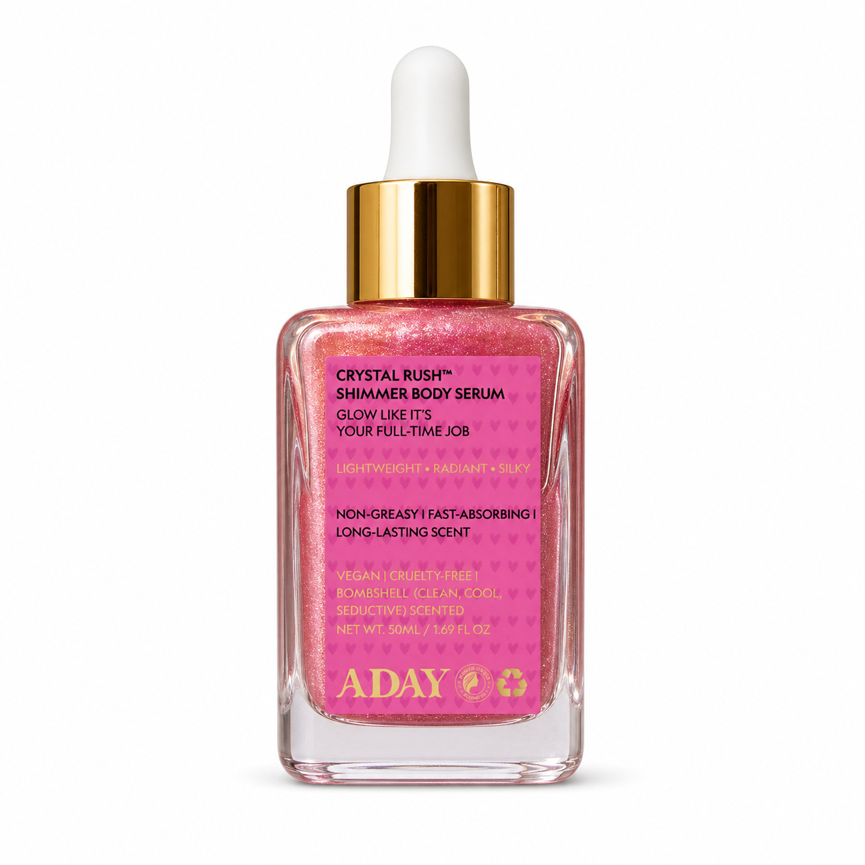 ADAY - Crystal Rush™ Shimmer Body Serum | Vegan & Non-Greasy Body Glow | MazenOnline Main image