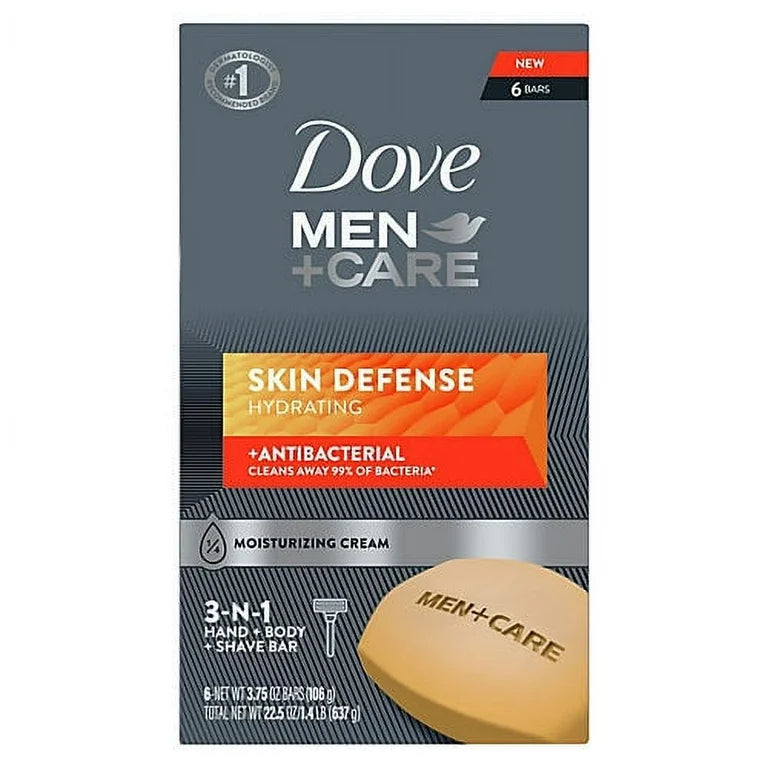 DOVE - Men+Care Soap Bar, Hydrating and Nourishing, Antibacterial, Cream, 3.75 Oz | MazenOnline