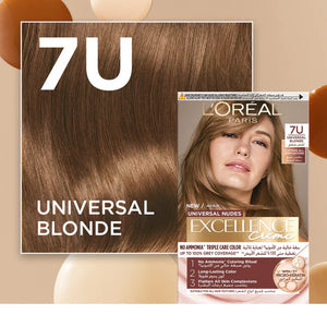 L'Oréal Paris - Excellence Creme Universal Nudes Hair Coloration, Ammonia-free Conditioning Coloration with Micro Keratin for Long-lasting 100% Grey Coverage Natural Coloration | MazenOnline