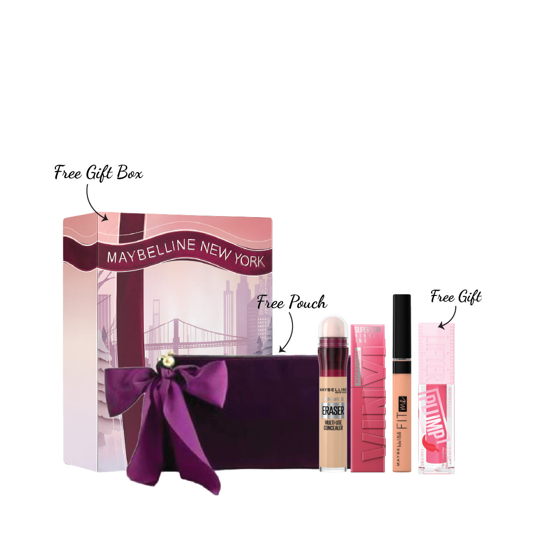 Fit Me Concealer + Instant Age Rewind Concealer + Super Stay Vinyl Ink Longwear Liquid Lip Color + Gifts