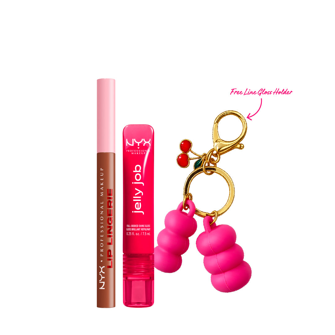 Jelly Job Lip Gloss, Lip Tint Gloss with Full-Bodied + Lip Lingerie Liner Stain + Gfit