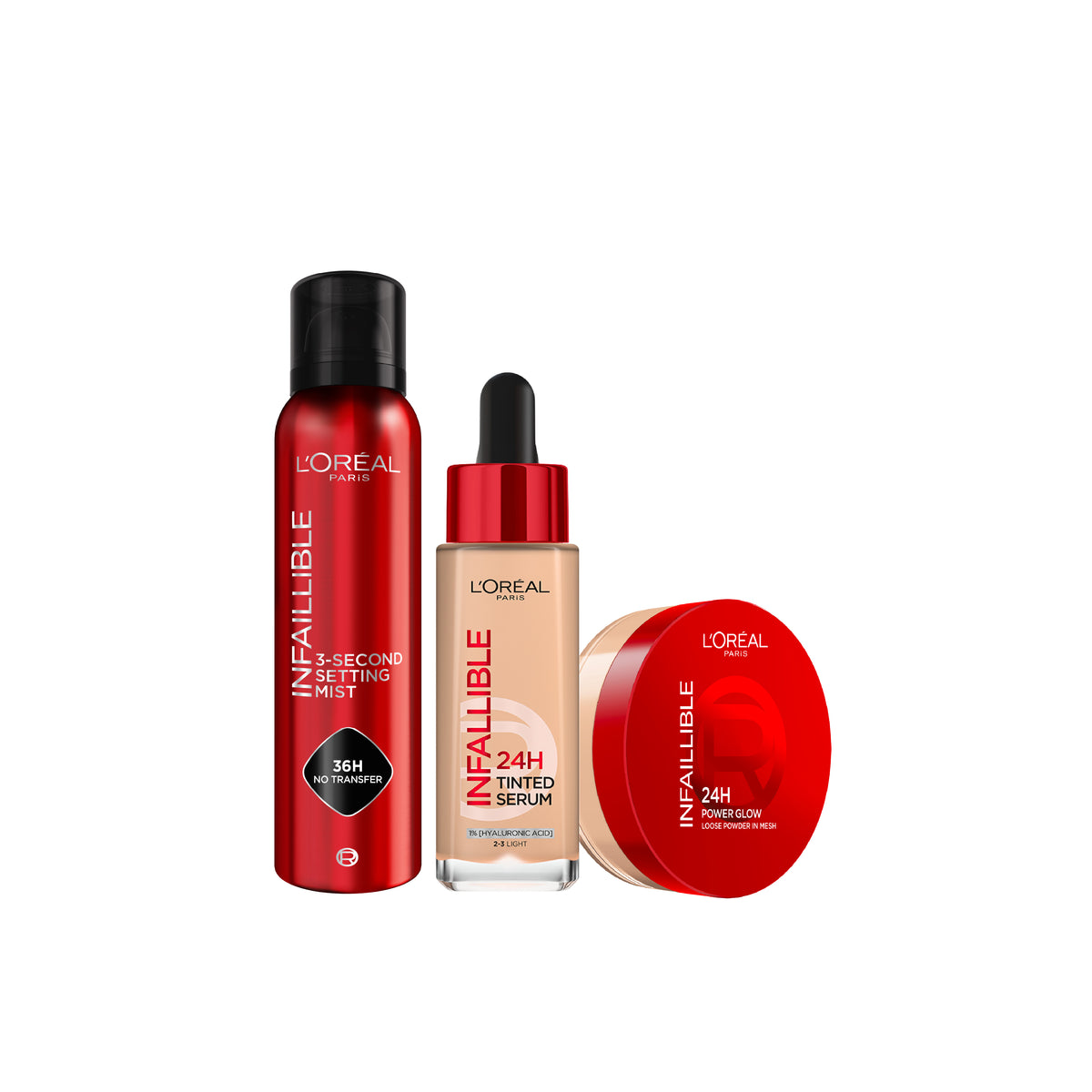 Tinted Serum + Setting Spray + Glow Loose Powder