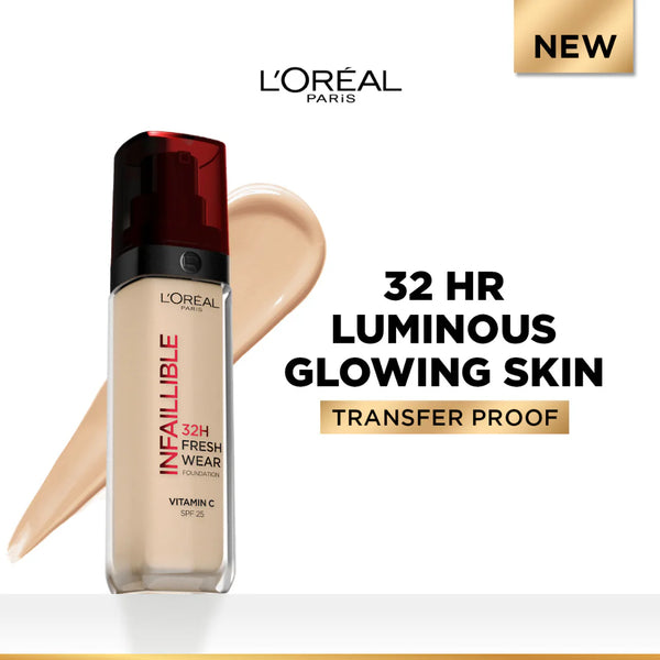L'Oréal Paris - L’Oréal Paris Makeup Infaillible 32H Freshwear Liquid Foundation, Vitamin C,  SPF25L’Oréal Paris Makeup Infaillible 32H Freshwear Liquid Foundation, Vitamin C,  SPF25 - 250 Sable Eclat/R | MazenOnline