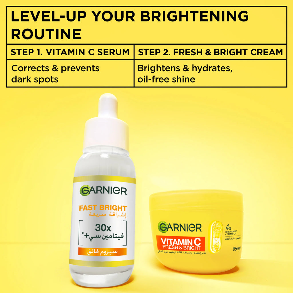 Vitamin C Fresh & Bright Cream. Hydration, 48H Oil Free Hydration - 4% [Vitamin C* + Niacinamide] - Cruelty Free International & Vegan