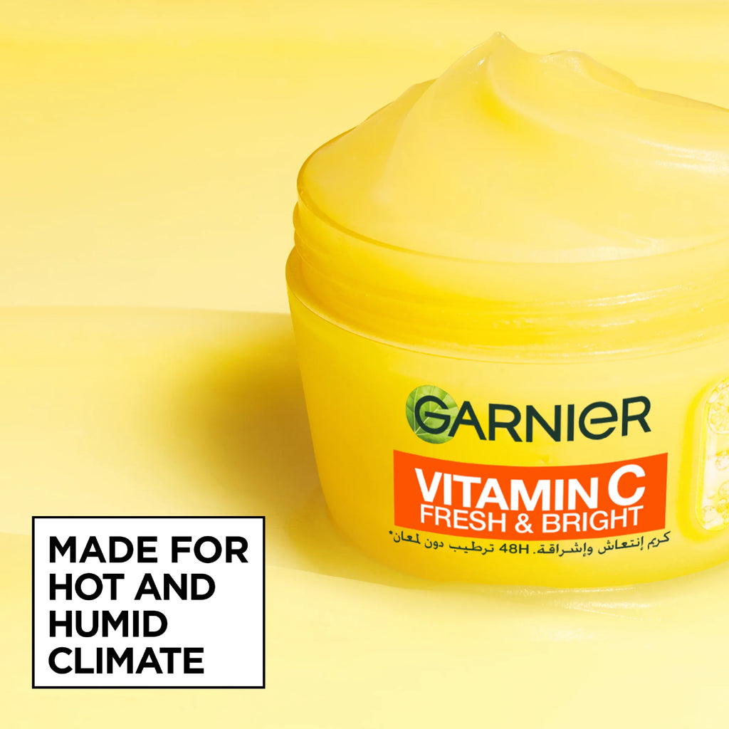 Vitamin C Fresh & Bright Cream. Hydration, 48H Oil Free Hydration - 4% [Vitamin C* + Niacinamide] - Cruelty Free International & Vegan