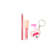 New York Lifter Gloss + Lifter Liner Lip Liner Pencil with Hyaluronic Acid and Jojoba Oil + Heart Shaped keychain