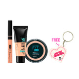 Fit Me Concealer + Fit Me Matte & Poreless Mini Foundation + Fit Me Matte & Poreless Powder + Heart Shaped keychain