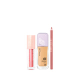 New York Lifter Gloss + Lifter Liner Lip Liner Pencil with Hyaluronic Acid + Foundation Super Stay Up To 30h Lumi Matte