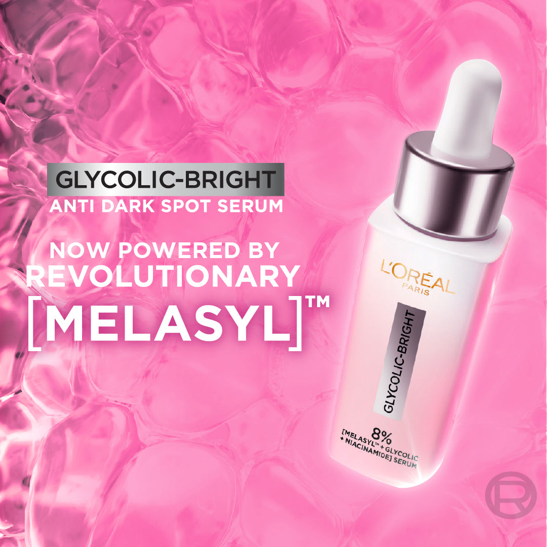 L'Oréal Paris - Glycolic Bright Serum with 8% [Melasyl ™ + Glycolic Acid + Niacinamide] face serum for Dark Spots & Brightening | MazenOnline