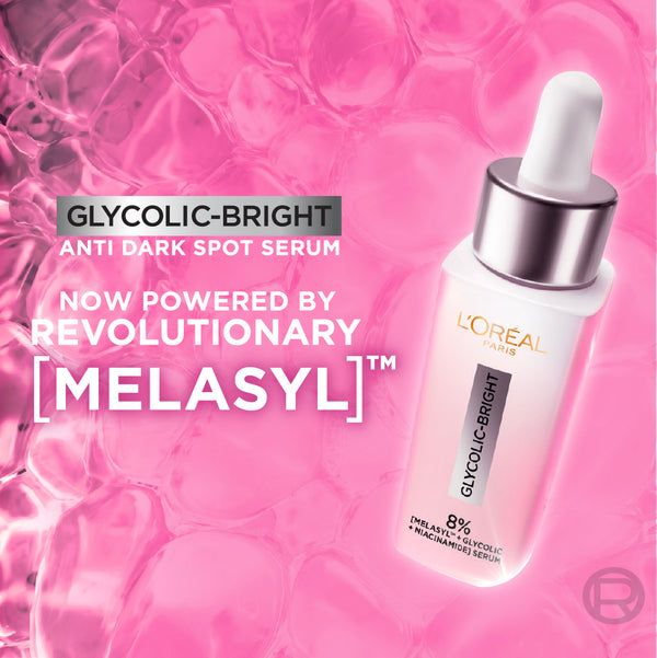 L'Oréal Paris - Glycolic Bright Serum with 8% [Melasyl ™ + Glycolic Acid + Niacinamide] face serum for Dark Spots & Brightening | MazenOnline