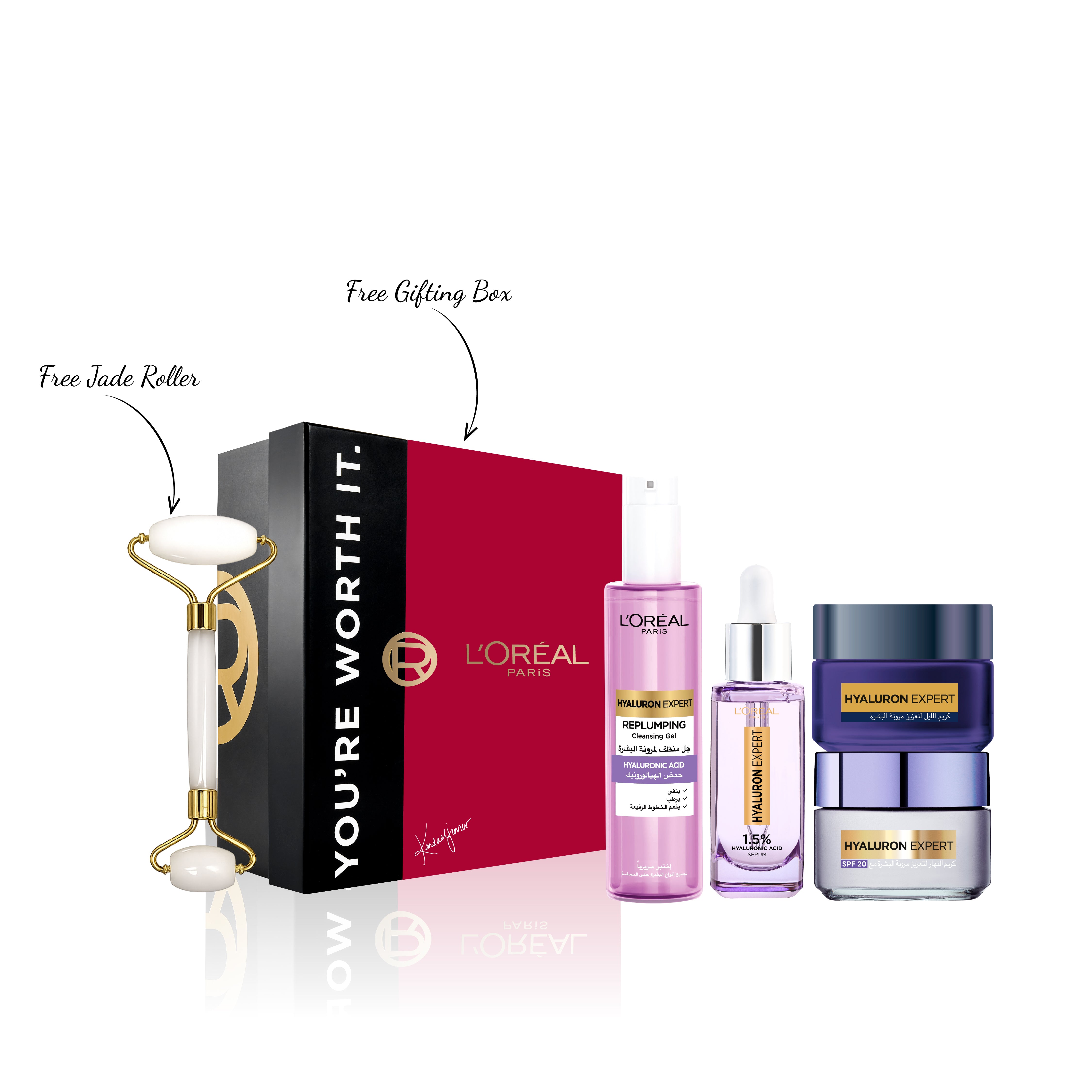 L'Oréal Paris - Hyaluron Expert Wash + Serum + Day Cream + Night Cream | MazenOnline