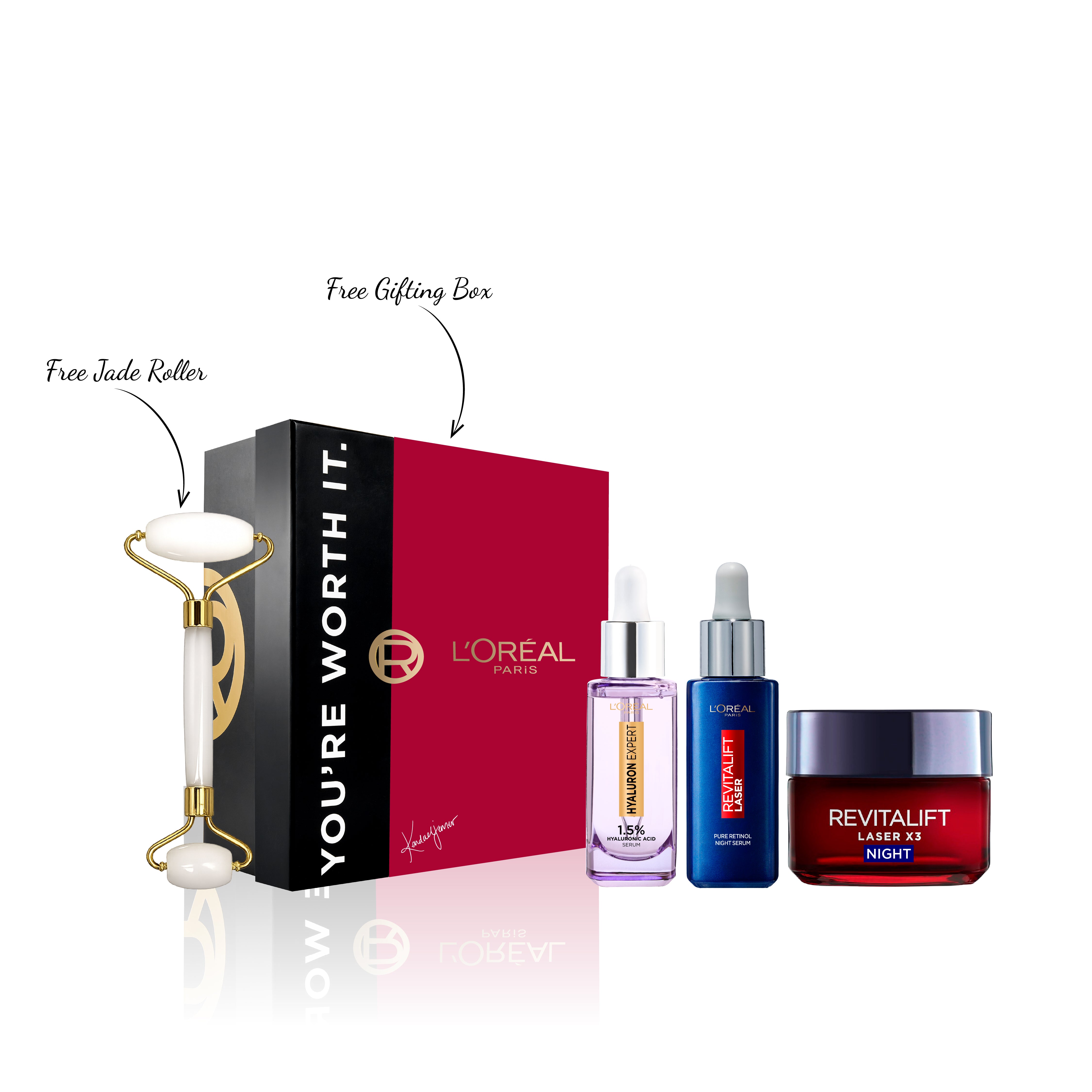 L'Oréal Paris - Hyaluron Expert Serum + Retinol Serum + Revitalift Laser Night Cream | MazenOnline