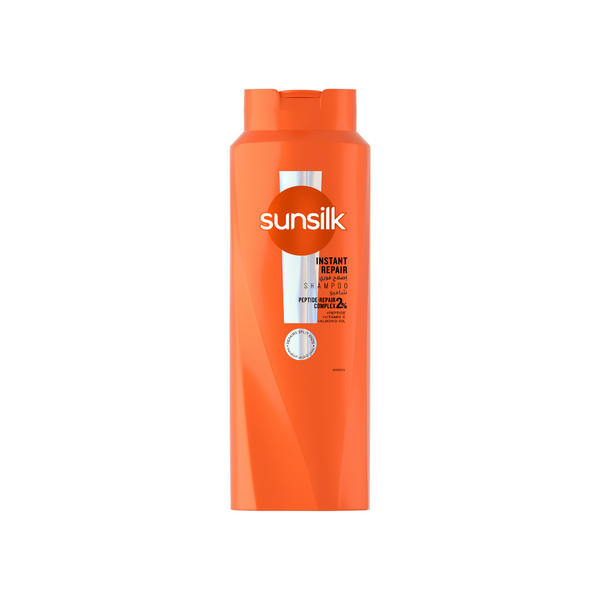 Sunsilk Instant Repair Shampoo bottle with sleek purple packaging, showcasing the product label and cap.
