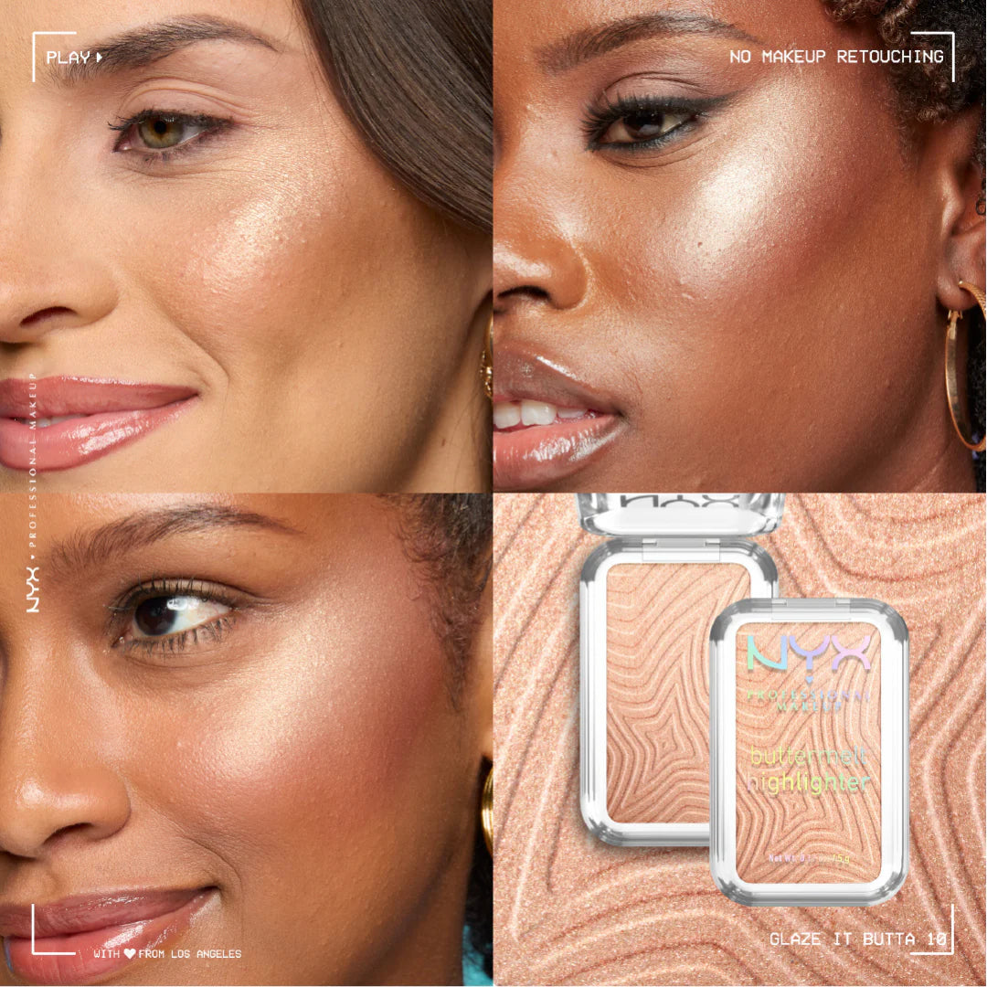 NYX Professional Makeup - Buttermelt Highlighter, Powder Highlighter, 12 HR Wear, Fade & Transfer Resistant | MazenOnline
