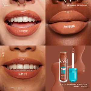 NYX Professional Makeup - Lip IV Hydrating Gloss Stain, Lip Gloss, Up to 12HR Hydration, High Pigment, Wet Shine Finish | MazenOnline