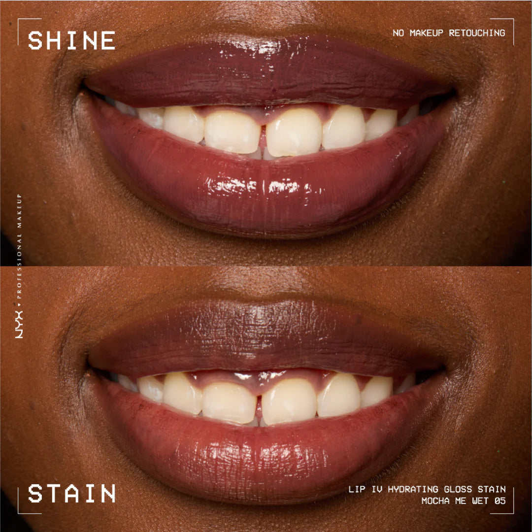 NYX Professional Makeup - Lip IV Hydrating Gloss Stain, Lip Gloss, Up to 12HR Hydration, High Pigment, Wet Shine Finish | MazenOnline