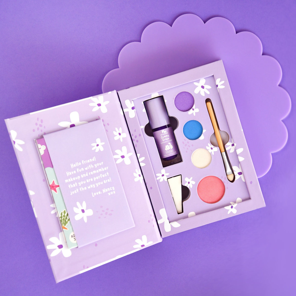 Nancy Purple Natural Pressed Powder Kids Makeup Palette Kit
