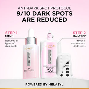 L'Oréal Paris - Glycolic Bright Anti-Dark Spot Daily UV Fluid SPF 50+ with [Glycolic Acid + Niacinamide] | MazenOnline