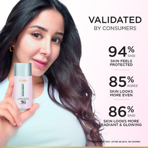 L'Oréal Paris - Glycolic Bright Anti-Dark Spot Daily UV Fluid SPF 50+ with [Glycolic Acid + Niacinamide] | MazenOnline