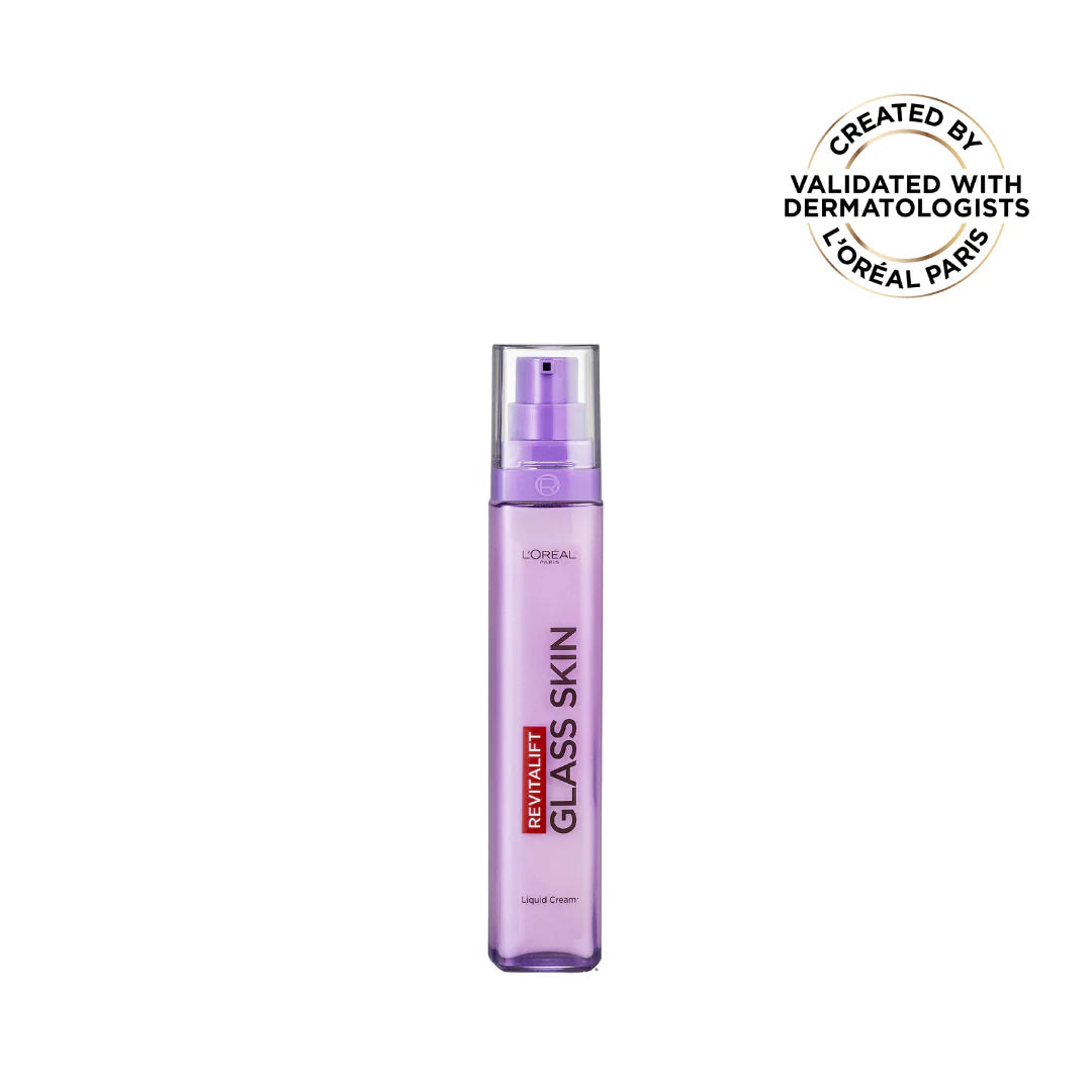 L'Oréal Paris - Revitalift Glass Skin Liquid Cream: 1 drop for 100H Glowing Hydration With Hyaluronic Acid & Vitamins B3+B5+C for Dewy, Plumped Glass Skin | MazenOnline