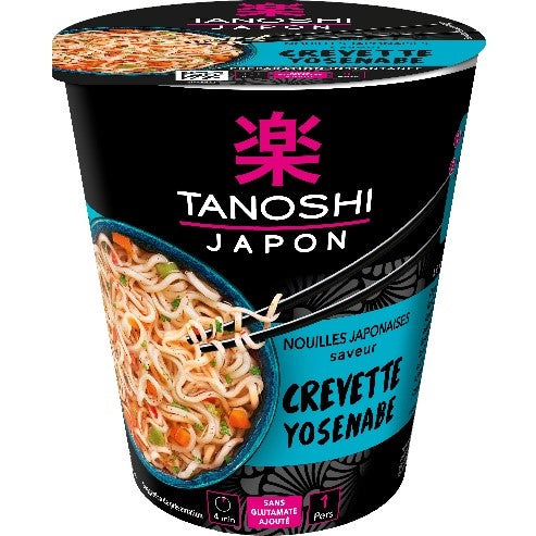 tanoshi - Nouilles japonaises saveur crevettes Yosenabe TANOSHI le pot de 65 g | MazenOnline