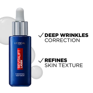 L'Oréal Paris - Revitalift Retinol Night Serum For Face, With 0.2% Pure Retinol, Moisturizes Skin and Eliminates Deep Wrinkles, For All Skin Types | MazenOnline