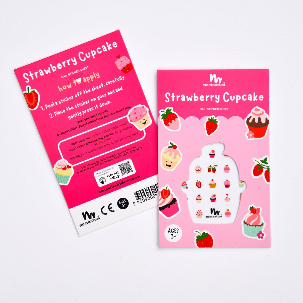 Strawberry Cupcake Nail Stickers