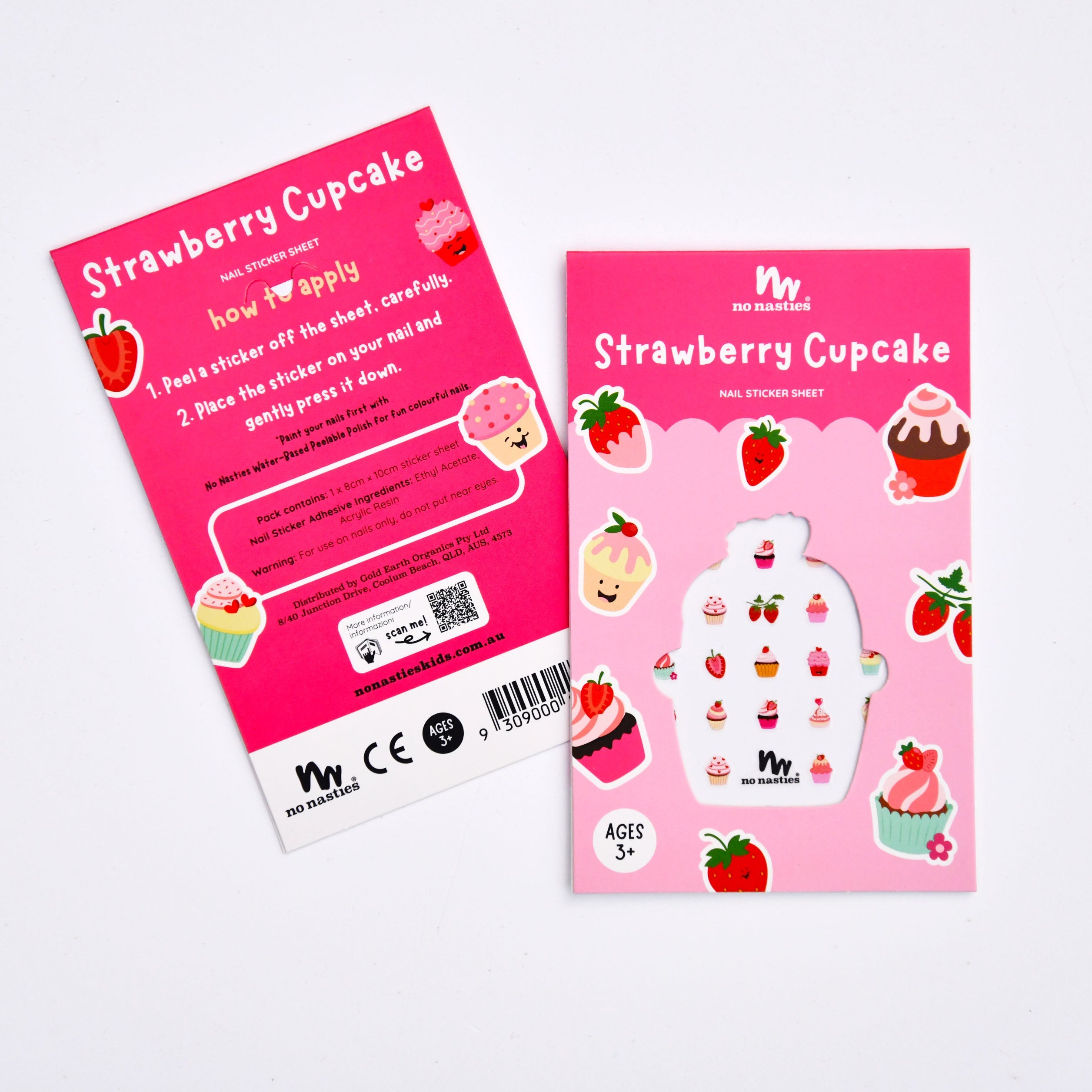 Strawberry Cupcake Nail Stickers