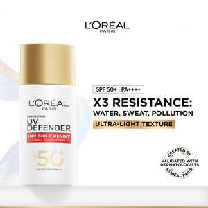 L'Oréal Paris - UV Defender Invisible Resist Sunscreen SPF50+, Daily Sunscreen With Long Uva Protection, For All Skin Types | MazenOnline