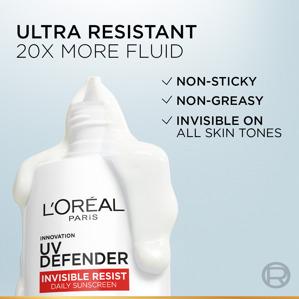 L'Oréal Paris - UV Defender Invisible Resist Sunscreen SPF50+, Daily Sunscreen With Long Uva Protection, For All Skin Types | MazenOnline