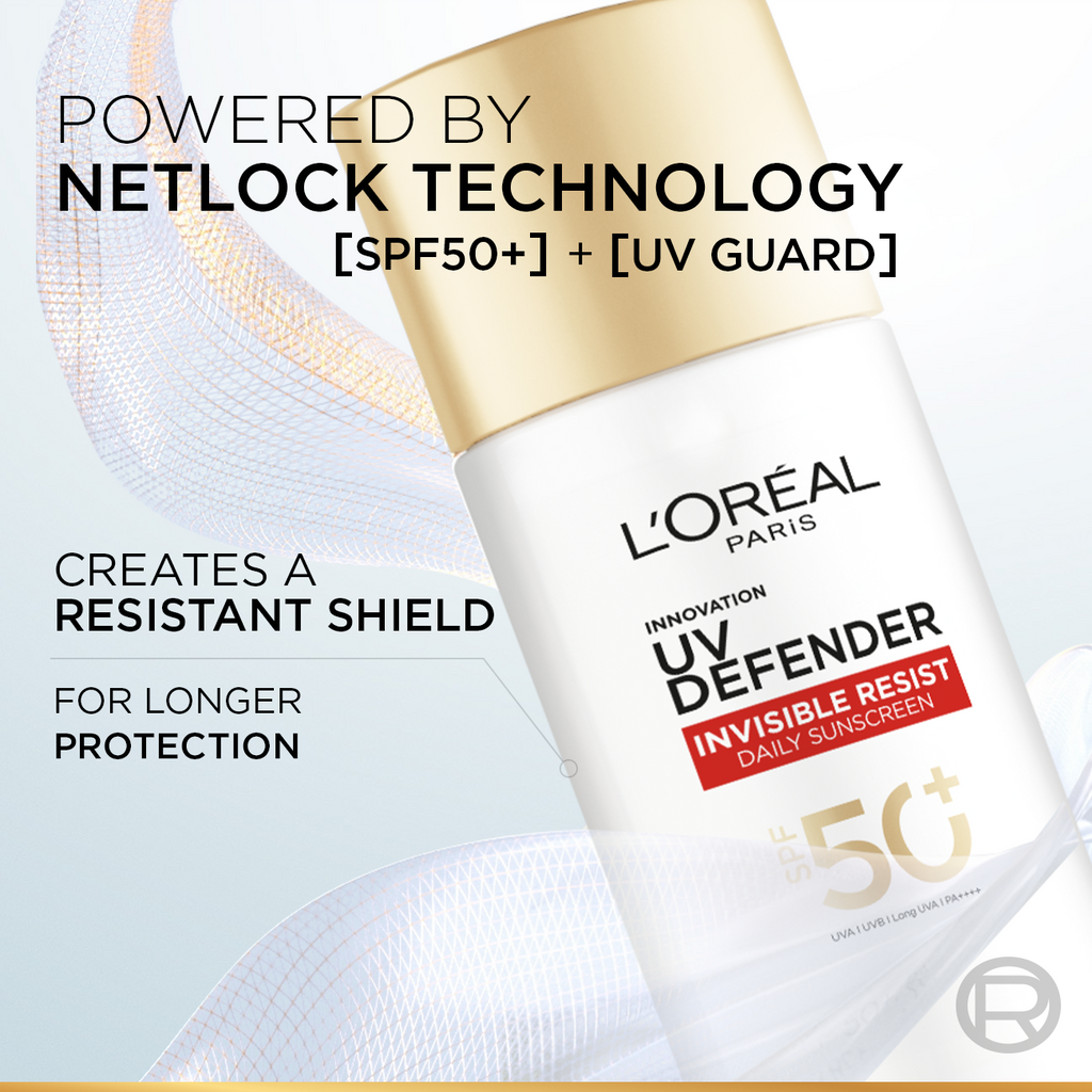 L'Oréal Paris - UV Defender Invisible Resist Sunscreen SPF50+, Daily Sunscreen With Long Uva Protection, For All Skin Types | MazenOnline