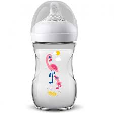 NATURAL FEEDING BOTTLE with flamingo pattern - 260ML - MazenOnline Main image