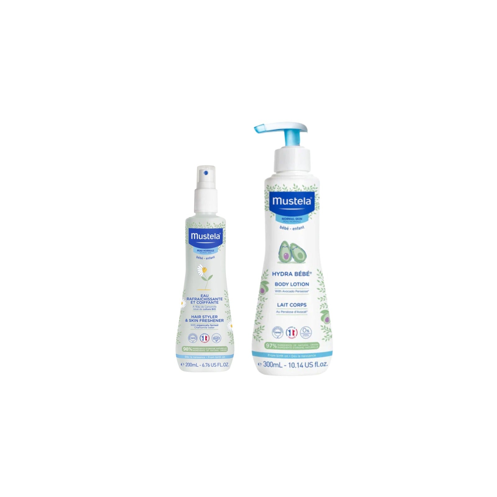 Mustela - Baby Hair Styler & Skin Freshener + Hydra Bebe Body Lotion | MazenOnline