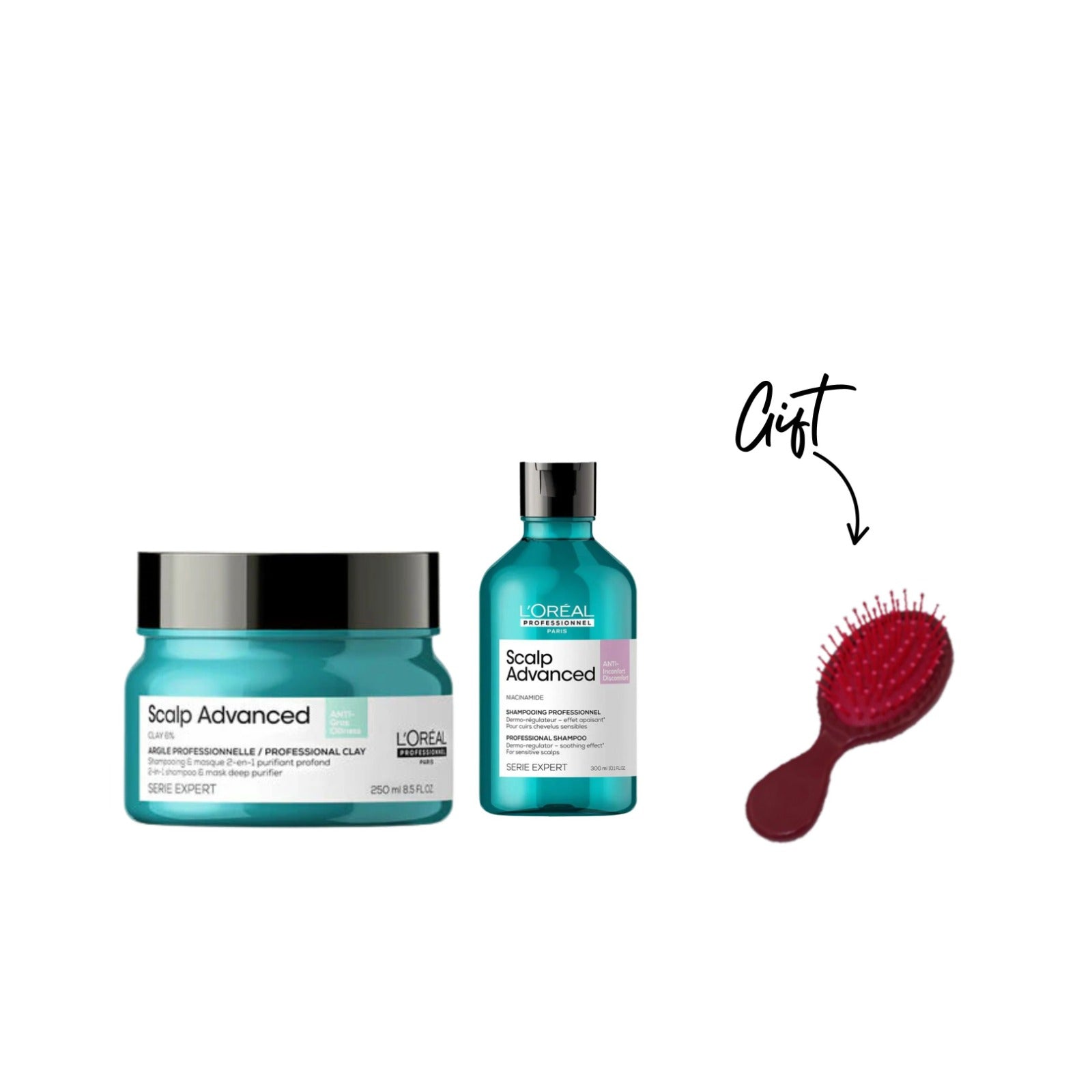 L'Oréal Professionnel - Series Expert Scalp Advanced Anti-Oiliness Dermo-Purifier Shampoo + Scalp Advanced Anti-Oiliness 2-in-1 Deep Purifier Clay for Oily Scalps + Gift | MazenOnline
