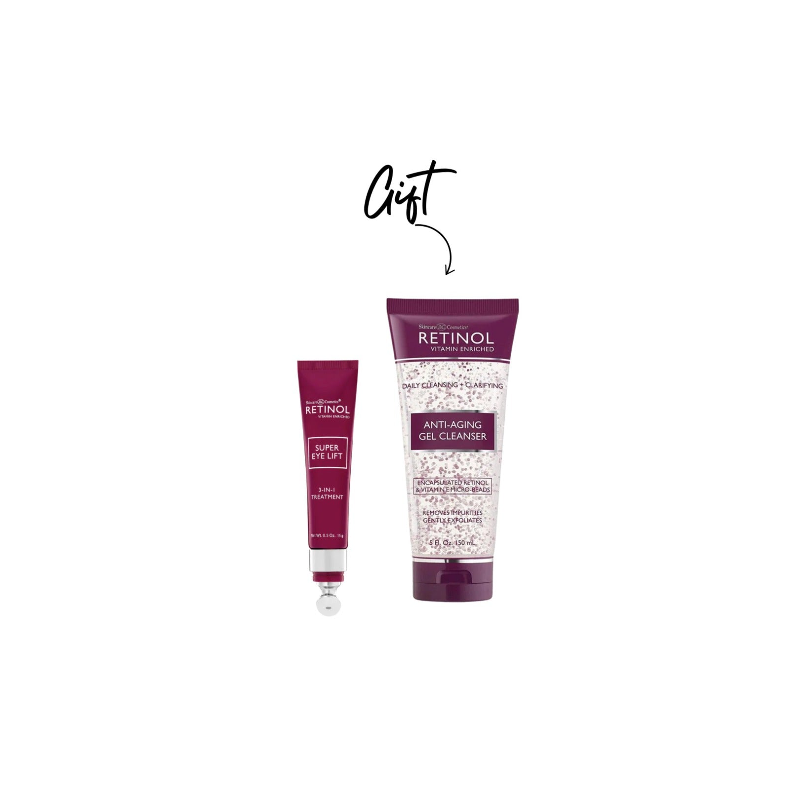 3-in-1 Super Eye Lift For Dark Circles, Wrinkles and Puffiness + Gift Anti-Aging Gel Cleanser