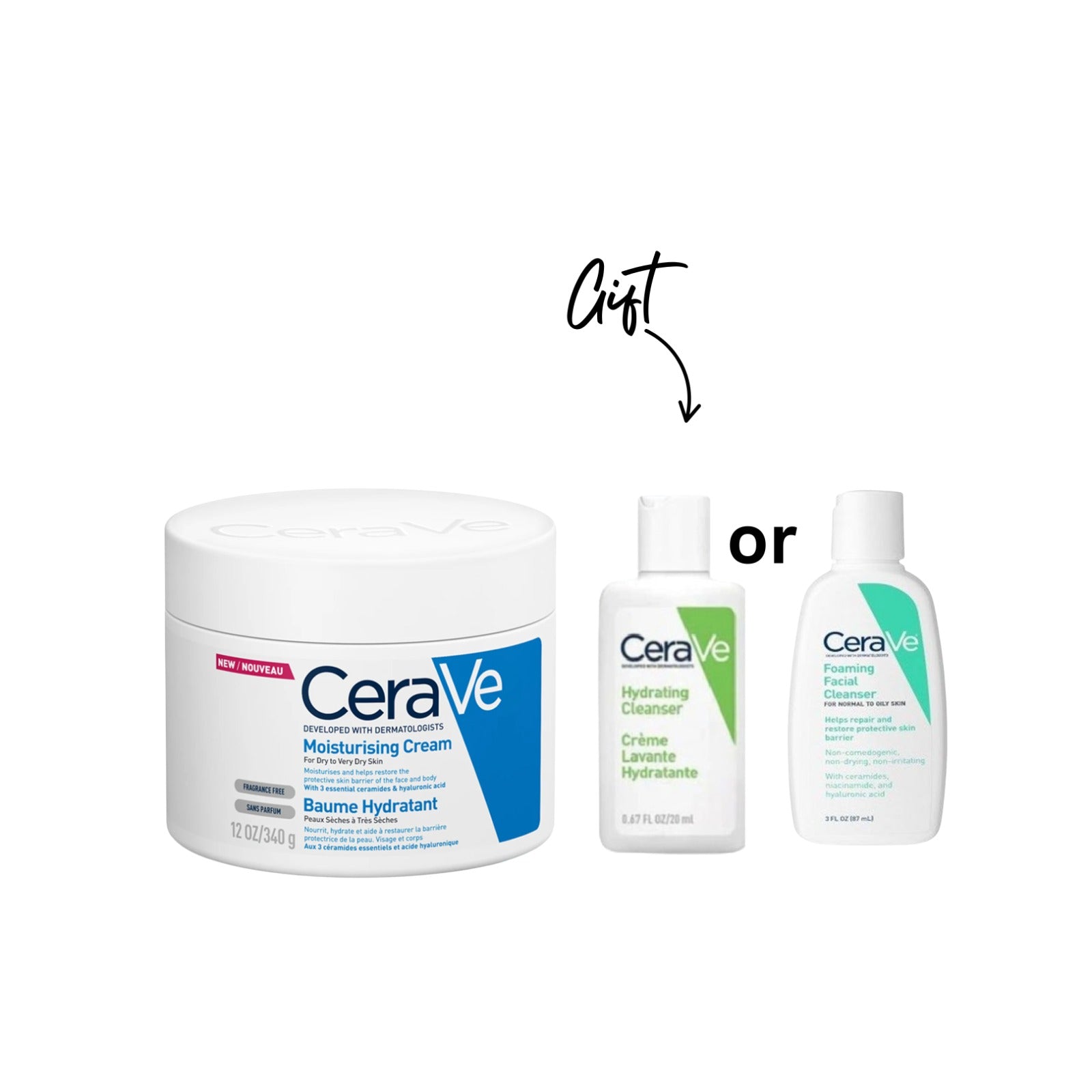 Moisturizing Cream for Dry Skin with Hyaluronic Acid + Gift