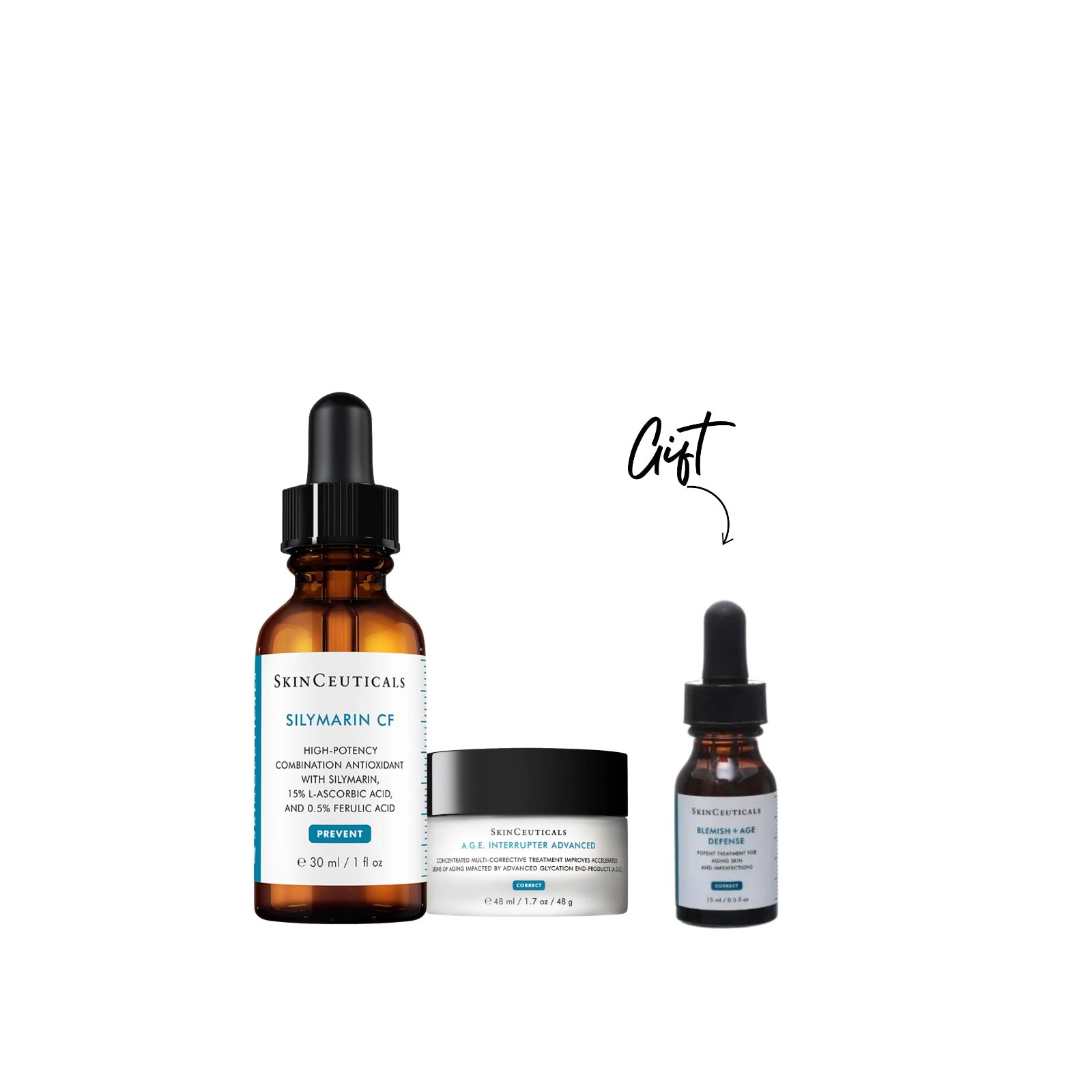 SkinCeuticals - A.G.E Advanced Eye + Silymarin CF Antioxidant Serum, 30ml + Gift | MazenOnline