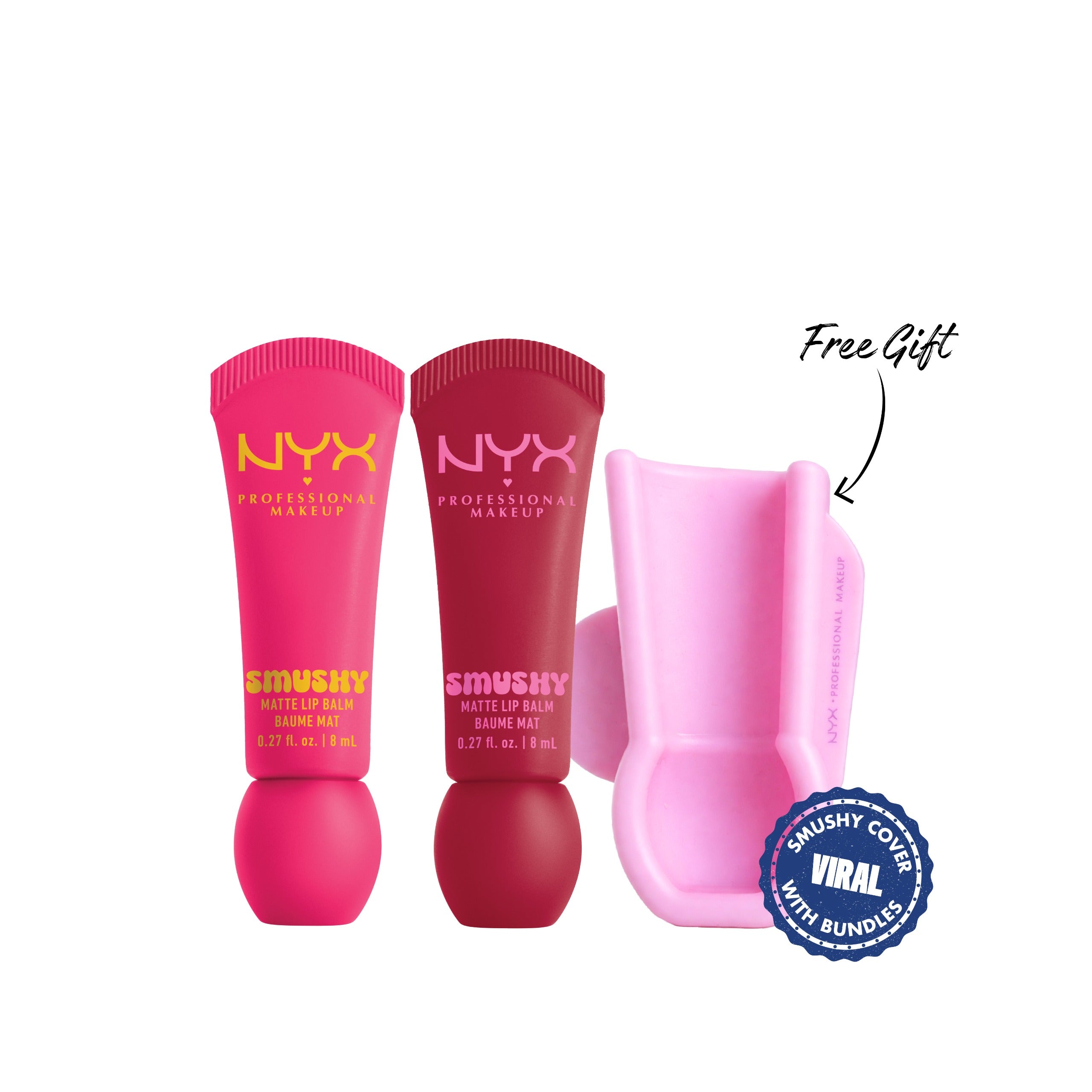 NYX Professional Makeup - 2 * Smushy Matte Lip Balm, Soft Diffused Color, Matte Finish + Gift | MazenOnline