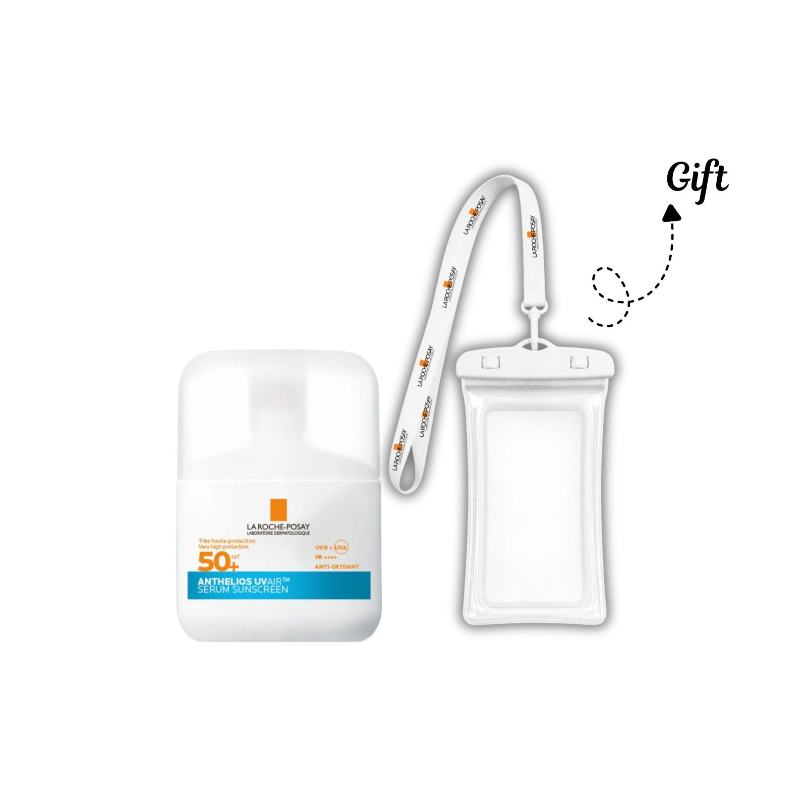 Anthelios UV AIR Daily SPF50+ Sunscreen + White Waterproof Mobile Pouch