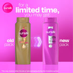 Sunsilk HairFall Solution shampoo and conditioner set with a gift, featuring bottles with blue and white packaging.