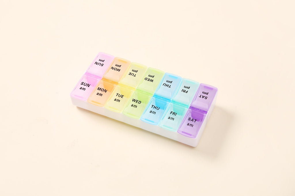 AB Care Rainbow Duo 14 AM/PM Weekly Pill Organizer