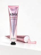 ADAY Shimmer Toothpaste in Pink Peppermint, two 75 ml pearlescent pink tubes with black octagonal caps