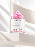 ADAY Velvet Shave Whipped Shave Butter, a 200 ml jar topped with a pink and white whipped peak