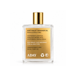 ADAY - Soft Halo™ Shimmer Oil – Papaya & Peach | Vegan Body Glow | MazenOnline