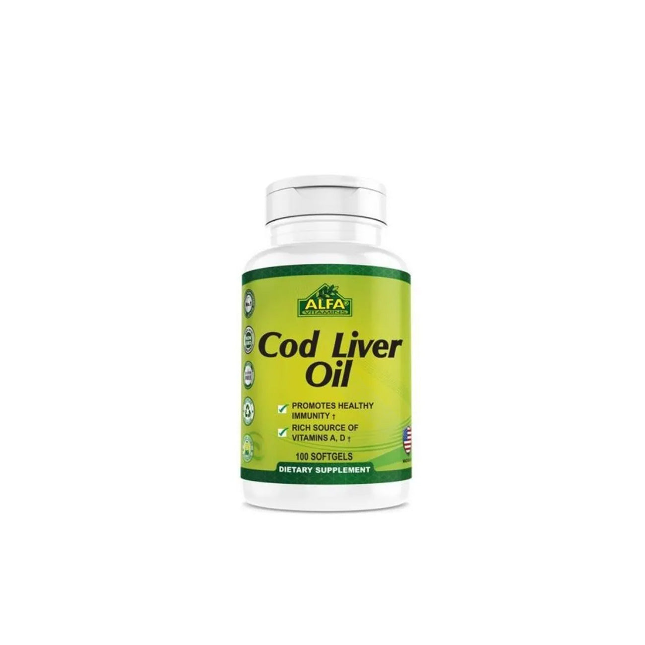 Alfa Vitamins - Cod Liver Oil - Fish Liver Oil 1250 IU | MazenOnline Main image